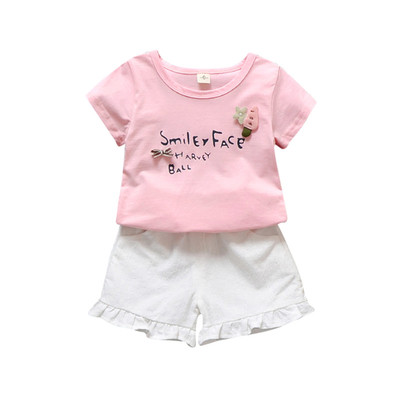 Baby Girls Set που αποτελείται από μπλουζάκι με  κοντό μανίκι και σορτς σε διάφορα χρώματα