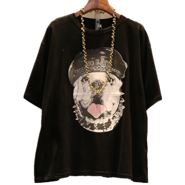 Μοντέρνο γυναικείο T-shirt MAXI σε μαύρο και άσπρο με εφαρμογή κατάλληλο για καθημερινή ζωή