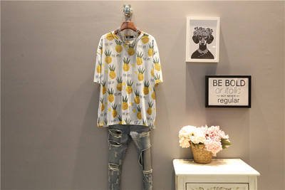 Γυναικεία καλοκαιρινά μπλούζα  μεγέθη MAX με εκτύπωση και μανίκι 3/4