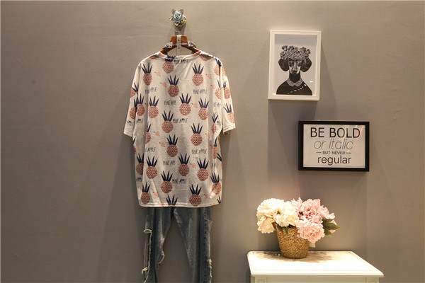 Γυναικεία καλοκαιρινά μπλούζα  μεγέθη MAX με εκτύπωση και μανίκι 3/4