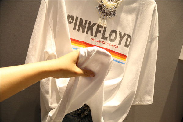 Γυναικείο T-shirt MAXI με επιγραφή και 3/4 μανίκι, σε λευκό και μαύρο χρώμα