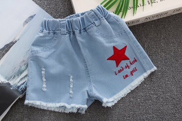 Βρεφικό σετ για κορίτσια  - μπλούζα με κοντό μανίκι και παντελόνια  denim σε δύο χρώματα