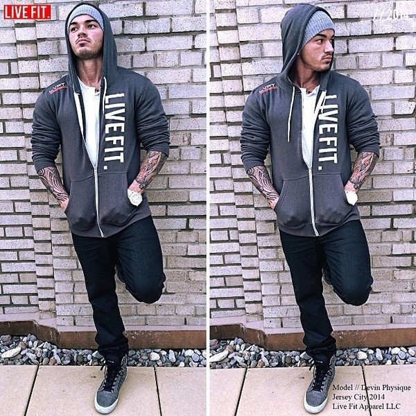 Αθλητικό ανδρικό φούτερ  με κουκούλα σε διάφορα χρώματα με επιγραφή