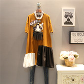 Κομψό γυναικείο μπλουζοφόρεμα  μεγέθους MAXI - ενδιαφέρον μοντέλο με εφαρμογή