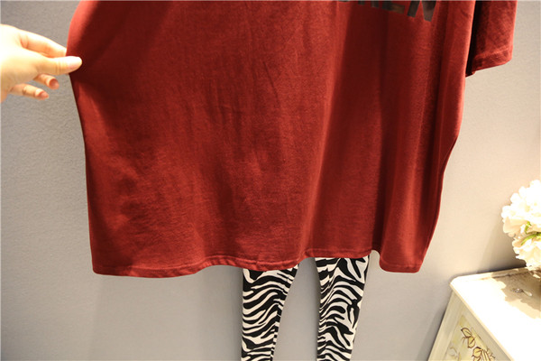 Γυναικείο ΜΑΧΙ  μπλουζοφόρεμα σε δύο χρώματα με εκτύπωση και 3/4 μανίκι