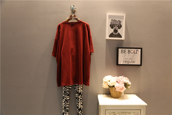 Γυναικείο ΜΑΧΙ  μπλουζοφόρεμα σε δύο χρώματα με εκτύπωση και 3/4 μανίκι