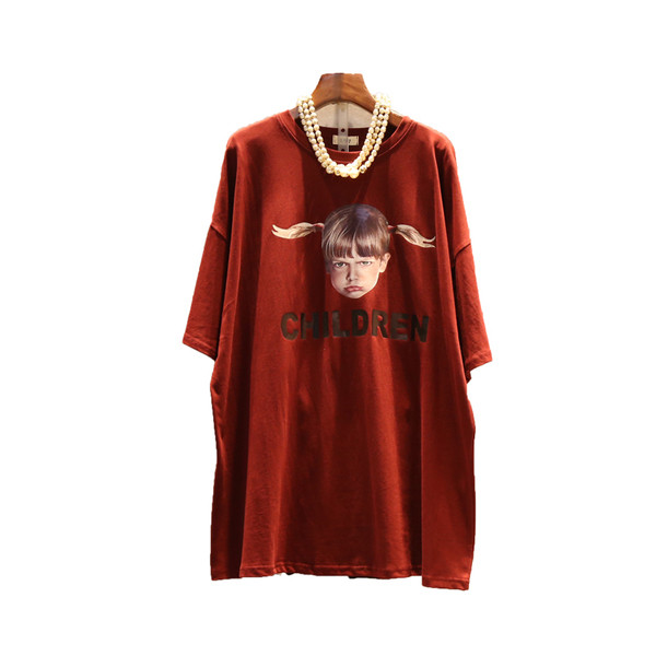 Γυναικείο ΜΑΧΙ  μπλουζοφόρεμα σε δύο χρώματα με εκτύπωση και 3/4 μανίκι