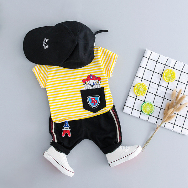 Βρεφικό σετ μπλουζάκι και παντελόνι σε τρία χρώματα