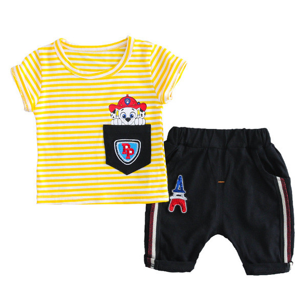 Βρεφικό σετ μπλουζάκι και παντελόνι σε τρία χρώματα