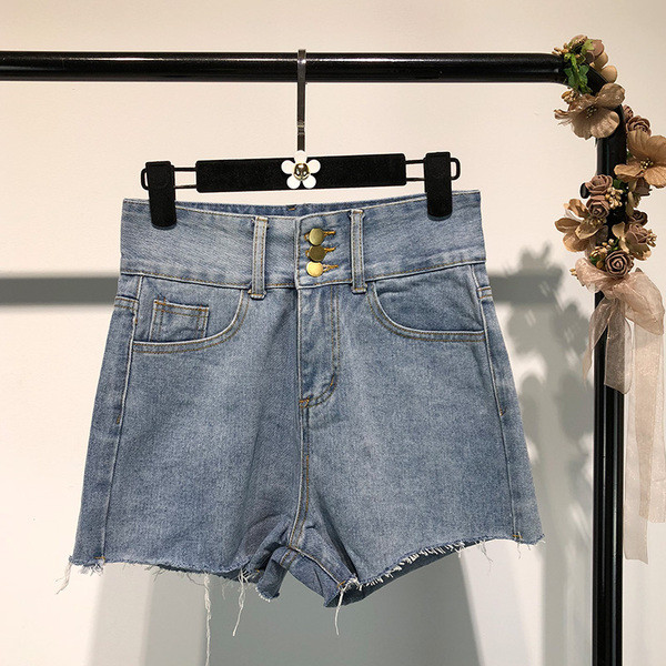 Blugi scurti de dama cu talie inalta