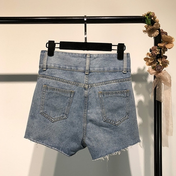 Blugi scurti de dama cu talie inalta