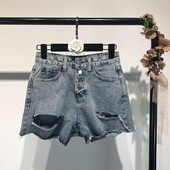 Σύγχρονα γυναικεία σορτς τζιν με ψηλή μέση