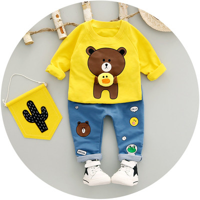 Set bebelusi pentru baieti in doua parti - bluza cu maneci lungi si pantaloni lungi