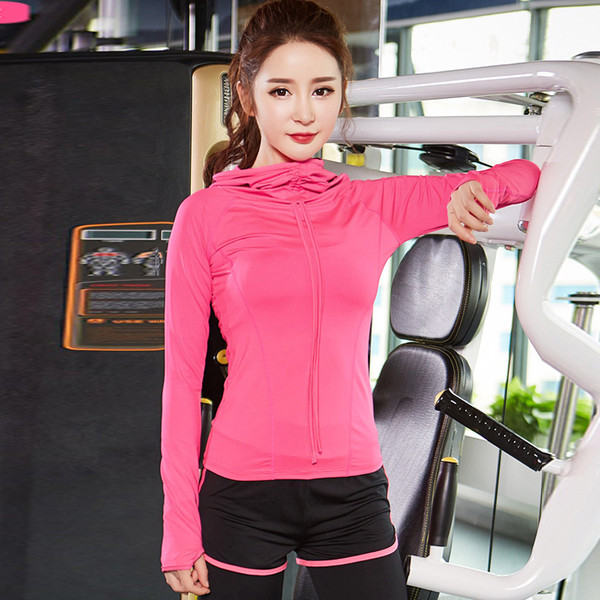 Bluză sport de damă cu mâneci lungi și glugă în mai multe culori