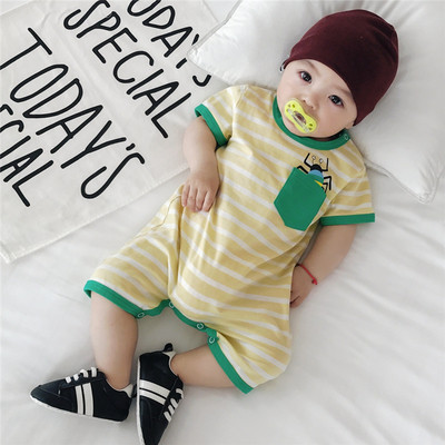 Παιδικό καλοκαιρινό κορμάκη σε ριγέ σε δύο χρώματα