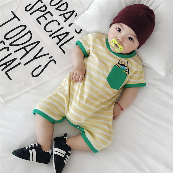 Παιδικό καλοκαιρινό κορμάκη σε ριγέ σε δύο χρώματα