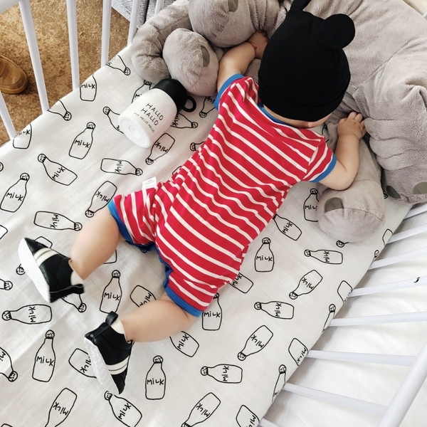 Παιδικό καλοκαιρινό κορμάκη σε ριγέ σε δύο χρώματα