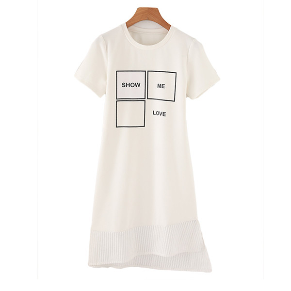 Rochie de dama cu aplicatie alb-negru