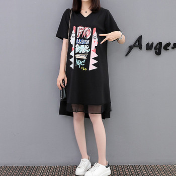 Καθημερινό μαύρο γυναικείο φόρεμα  με εφαρμογές