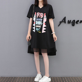 Καθημερινό μαύρο γυναικείο φόρεμα  με εφαρμογές