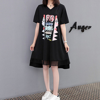 Καθημερινό μαύρο γυναικείο φόρεμα  με εφαρμογές