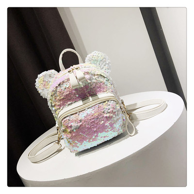 Γυναικεία σακίδιο με τρισδιάστατα στοιχεία και πούλιες