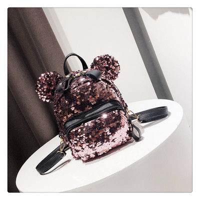 Γυναικεία σακίδιο με τρισδιάστατα στοιχεία και πούλιες