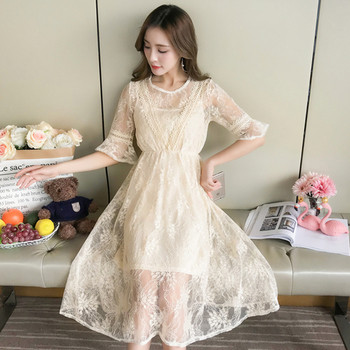 Rochie eleganta din dantela crem