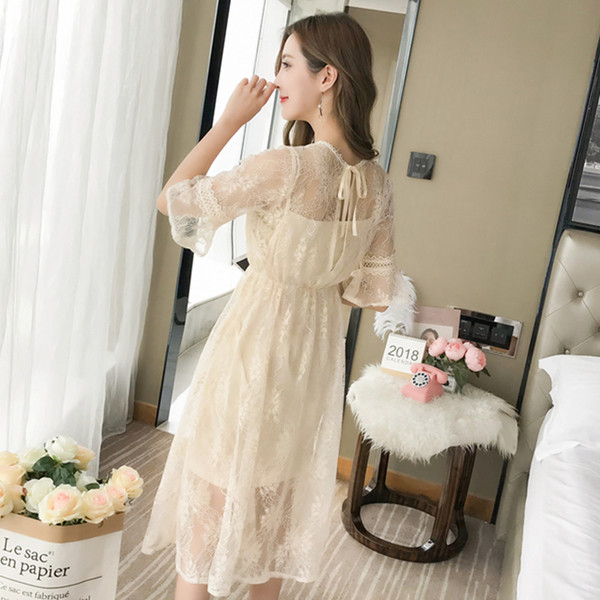 Rochie eleganta din dantela crem