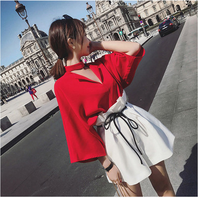 Set elegant de fusta si camasa de dama in doua culori