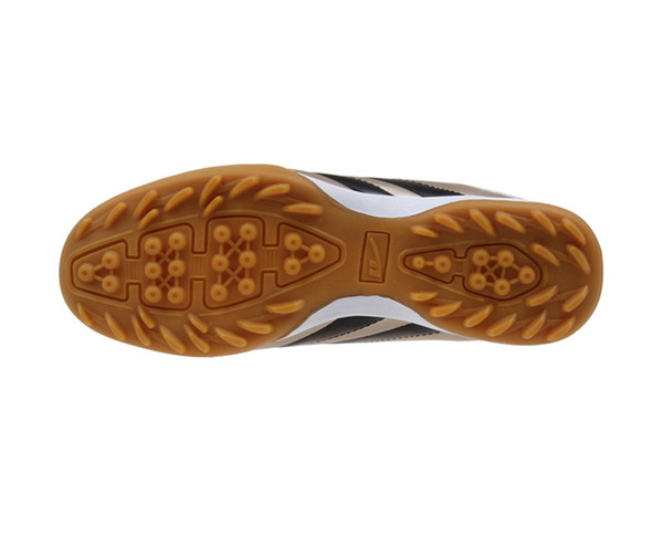 Százlábú férfi focicipő színes csíkokkal