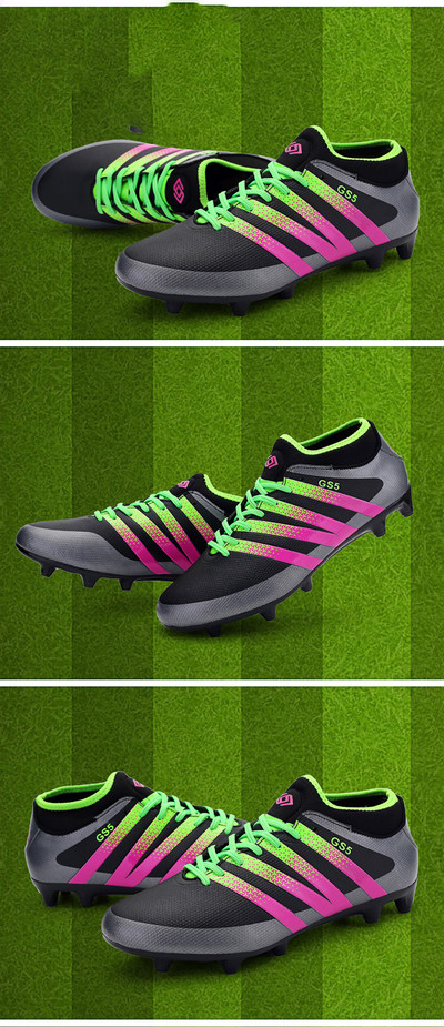 Σύγχρονα ποδοσφαιρικά παπούτσια σε τρία χρώματα