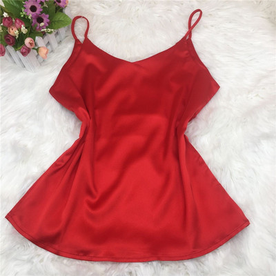 Γυναικείο σατέν  αμάνικο  με λεπτές λωρίδες σε διάφορα χρώματα