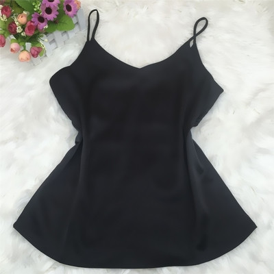 Γυναικείο σατέν  αμάνικο  με λεπτές λωρίδες σε διάφορα χρώματα