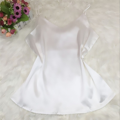 Γυναικείο σατέν  αμάνικο  με λεπτές λωρίδες σε διάφορα χρώματα