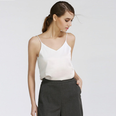 Maieu modern de damă din satin cu decolteu în V în mai multe culori