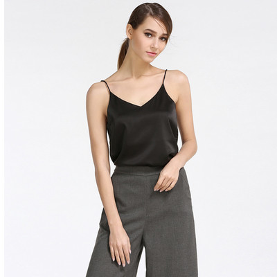 Maieu modern de damă din satin cu decolteu în V în mai multe culori