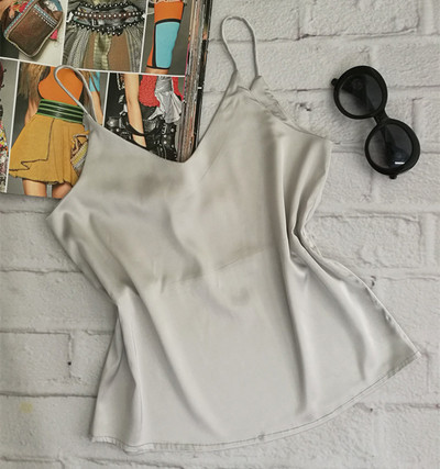 Maieu modern de damă din satin cu decolteu în V în mai multe culori