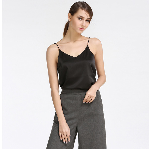 Maieu modern de damă din satin cu decolteu în V în mai multe culori