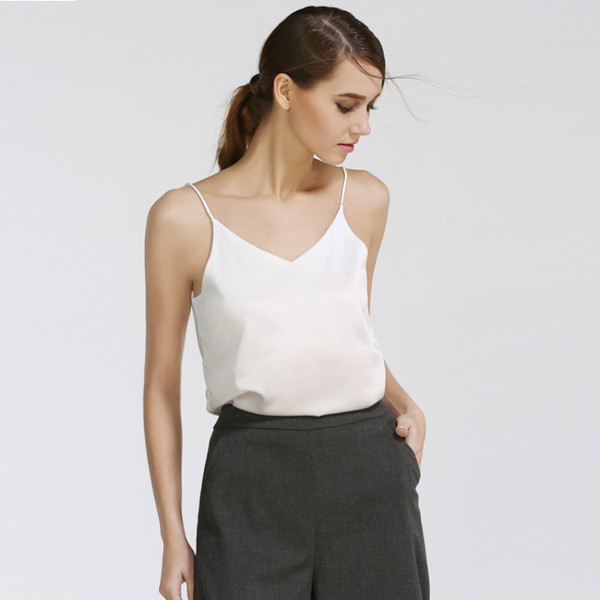 Maieu modern de damă din satin cu decolteu în V în mai multe culori