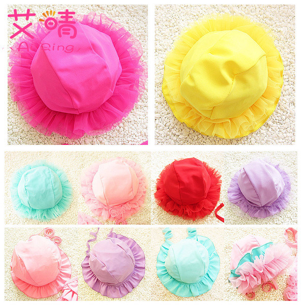 Κομψό παιδικό καπέλο για την  παραλία σε διάφορα χρώματα τούλι