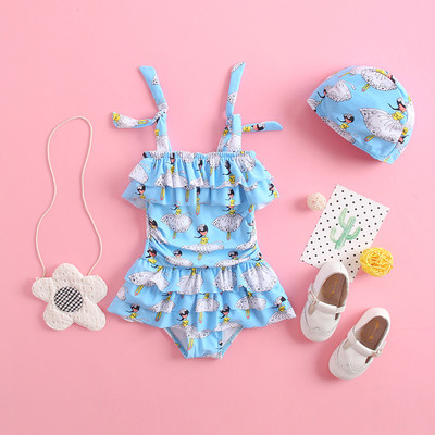 Παιδικό μαγιό για κορίτσια σε τρία χρώματα με εκτύπωση