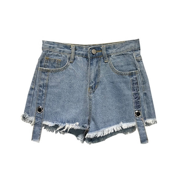 Σύντομα γυναικεία παντελόνια  τζιν - ελαφρώς σχισμένα
