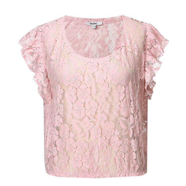 Tricou dama din dantela cu captuseala in mai multe culori