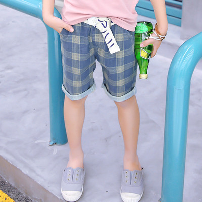 Pantaloni scurti casual copii in carouri pentru baieti