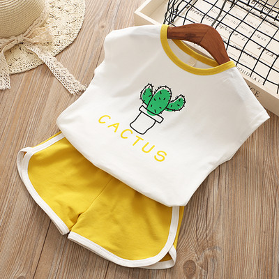 Set de vară pentru copii pentru fete - tricou cu inscripție și pantaloni scurți