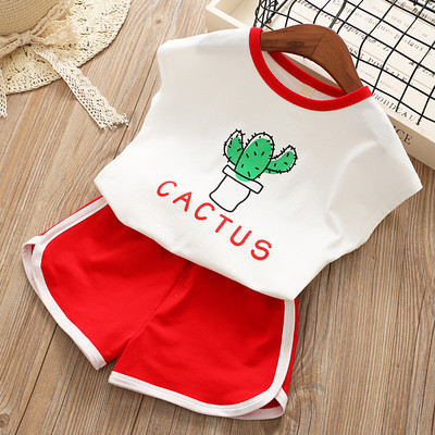 Set de vară pentru copii pentru fete - tricou cu inscripție și pantaloni scurți