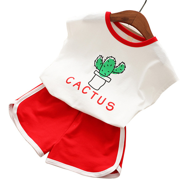 Set de vară pentru copii pentru fete - tricou cu inscripție și pantaloni scurți