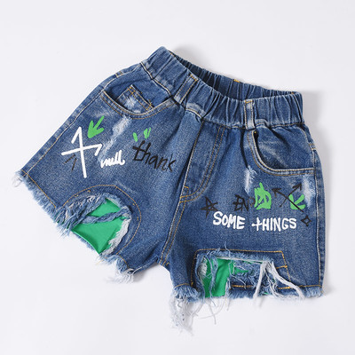 Pantaloni scurți pentru fete pentru copii cu broderie, motive colorate și broderii