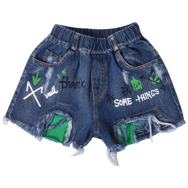 Pantaloni scurți pentru fete pentru copii cu broderie, motive colorate și broderii